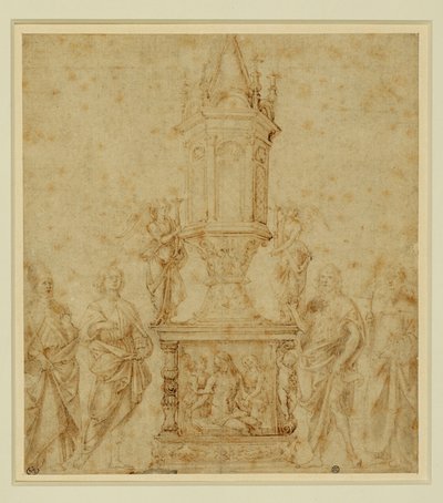 Verrocchios skole. Relikvieskrin mellom en helgen … av Andrea del Verrocchio