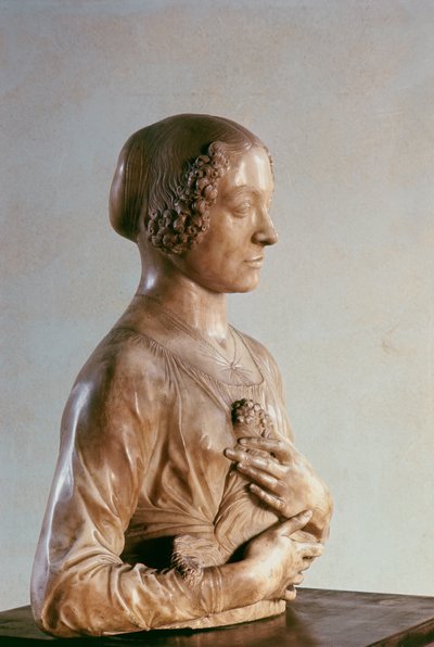 Kvinne med en bukett, ca. 1475-80 (marmor) av Andrea del Verrocchio
