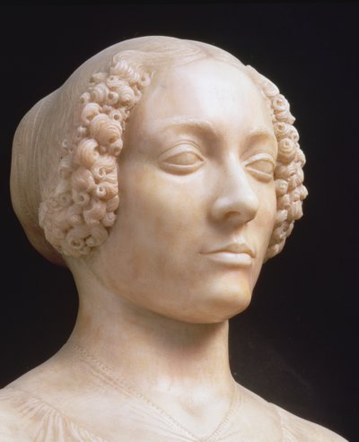 Kvinne med en bukett, ca. 1475-80 marmordetalj av 434102 av Andrea del Verrocchio