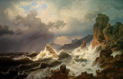 En havstorm på norskekysten av Andreas Achenbach