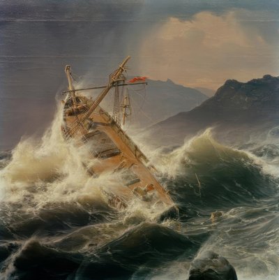 En havstorm på norskekysten av Andreas Achenbach