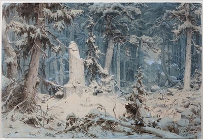 Snødekt skog av Andreas Achenbach