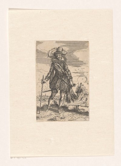 Spansk adelsmann i et landskap av Andreas Bretschneider