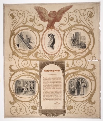 Bokhandlerplakat for Uglspils historie av Andreas Flinch