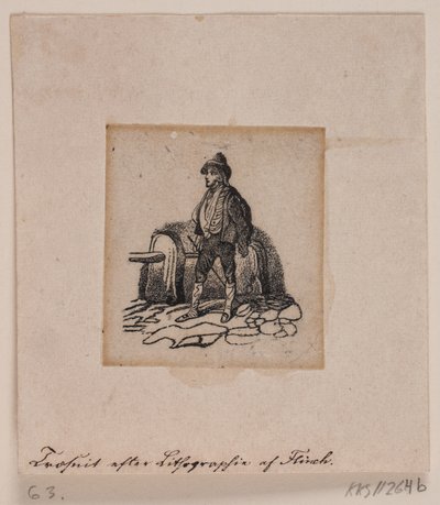 En leietaker (?) (etter litografi) av Andreas Flinch