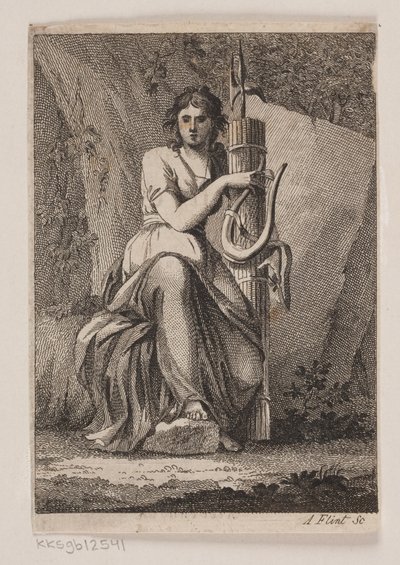 En kvinne med lyre og fasces av Andreas Flint