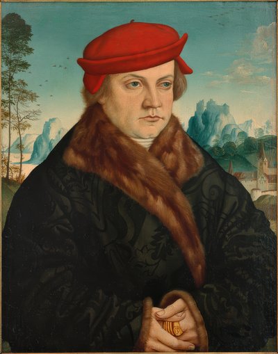 Portrett av en mann med en rød beret av Andreas Haider