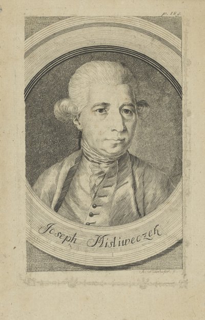 Portrett av komponisten Josef Myslivecek 1737-1781, nr. 1780. av Andreas Niederhofer