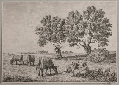 Landskap med beitende storfe av Andreas Peter Madsen