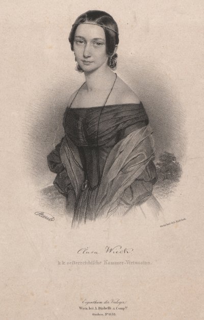 Portrett av Clara Wieck-Schumann 1819-1896, 1838. av Andreas Staub