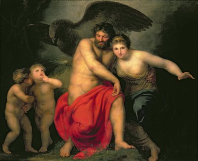 Zevs og Hera på Ida-fjellet, 1775 av Andreas or Andries Lens