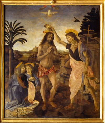Kristi dåp av Andreea & Vinci Leonardo da (1452 1519) Verrocchio