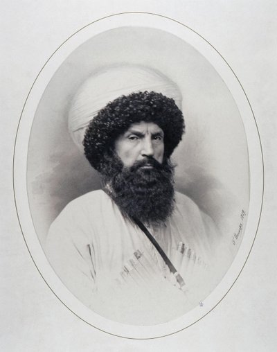 Portrett av imamen Shamil 1797-1871, 1859 av Andrei Deniere