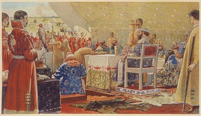 Festen til tsaren Alexis I Mikhailovich (sa den meget fredelige tsaren av Andrei Petrovich Ryabushkin