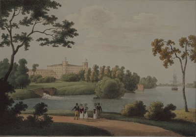 Utsikt over Gatchina-palasset, 1821 av Andrei Yefimovich Martynov