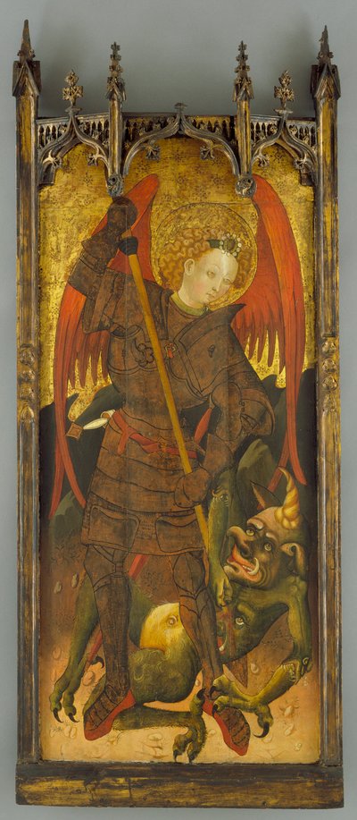Saint Michael kjemper mot dragen, ca. 1400 (tempera på panel) av Andres Marcal de Sas