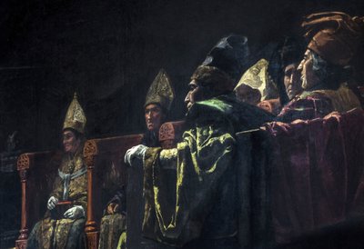 Compromis de Caspe (1412) - Historiemaleri: The Compromise of Caspe par Parlade y Heredia, Andres (1859-1933) av Andres Parlade y Heredia