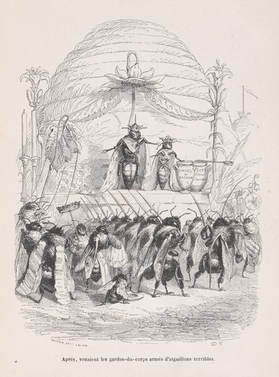 Etter, inn kom kroppen av vektere bevæpnet med forferdelige stikk fra Scener fra P..., ca. 1837-47. av Andrew Best Leloir