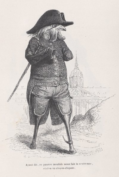 Når det er sagt, gir denne stakkars invaliden oss en kur, og går hinkende av fra S..., ca. 1837-47. av Andrew Best Leloir