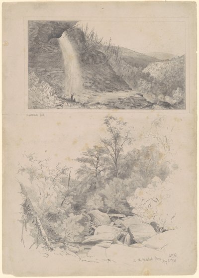 Kaatskill Fall; og In the Kaatskill Clove av Andrew Fisher Bunner