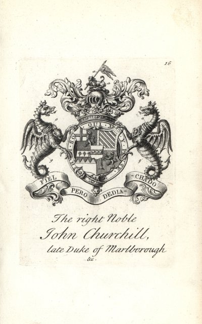 Våpenskjold og emblem av den høyre adelige John Churchill av Andrew Johnston