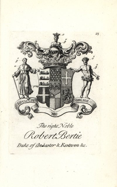 Våpenskjold og emblem av den høyre adelige Robert Bertie av Andrew Johnston