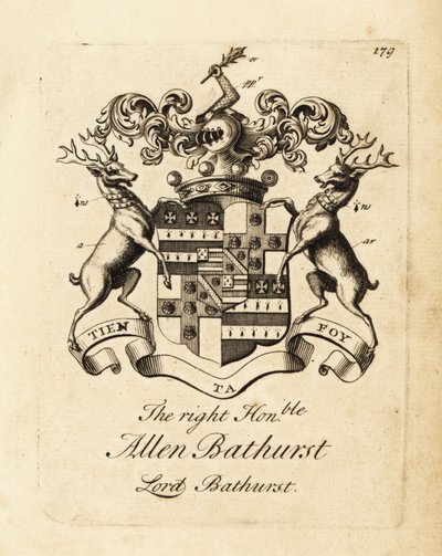 Våpenskjold til høyre ærede Allen Bathurst, Lord Bathurst av Andrew Johnston