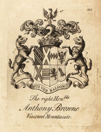 Våpenskjold til Høyre ærede Anthony Browne, Viscount Mountacute eller Viscount Montagu av Andrew Johnston