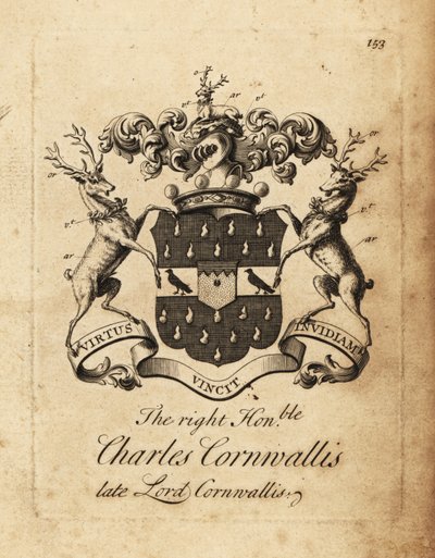 Våpenskjold til høyre ærede Charles Cornwallis, Lord Cornwallis, 4. baron Cornwallis av Andrew Johnston