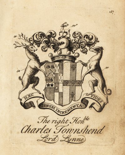 Våpenskjold til høyre ærede Charles Townshend, Lord Lynne, 3. Viscount Townshend av Andrew Johnston