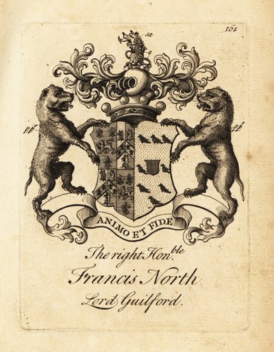 Våpenskjold til høyre ærede Francis North, Lord Guilford, 2. baron Guilford av Andrew Johnston