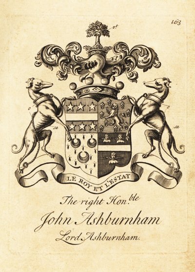 Våpenskjold til høyre ærede John Ashburnham, Lord Ashburnham av Andrew Johnston