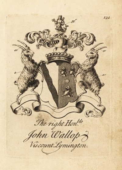 Våpenskjold til høyre ærede John Wallop, Viscount Lymington av Andrew Johnston