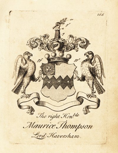 Våpenskjold til høyre ærede Maurice Thompson, Lord Haversham, 2nd Baron Haversham av Andrew Johnston