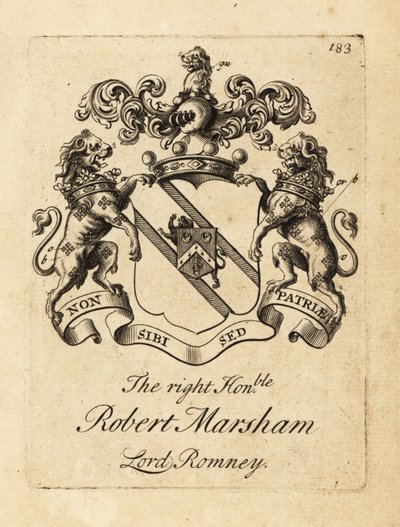 Våpenskjold til høyre ærede Robert Marsham, Lord Romney av Andrew Johnston