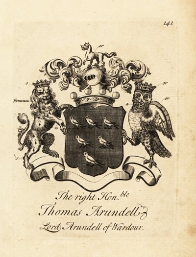 Våpenskjold til høyre ærede Thomas Arundell, Lord Arundell av Wardour, 7. baron Arundell av Wardour av Andrew Johnston