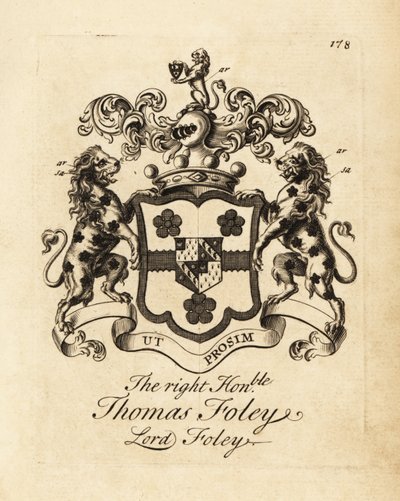 Våpenskjold til høyre ærede Thomas Foley, Lord Foley av Andrew Johnston