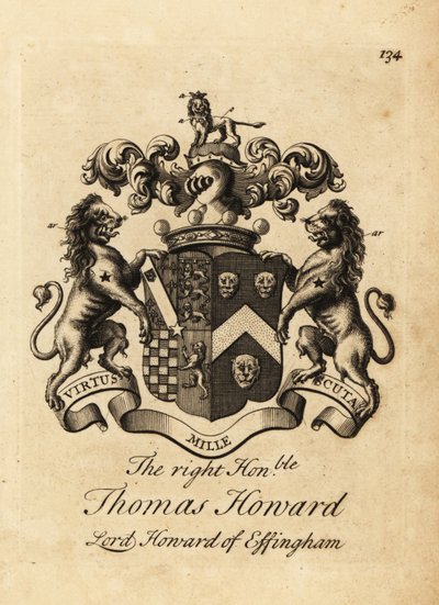 Våpenskjold til høyre ærede Thomas Howard, 2. jarl av Effingham, Lord Howard av Effingham av Andrew Johnston