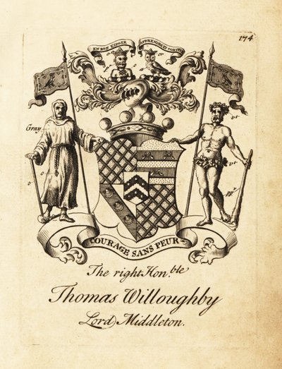Våpenskjold til høyre ærede Thomas Willoughby, Lord Middleton av Andrew Johnston