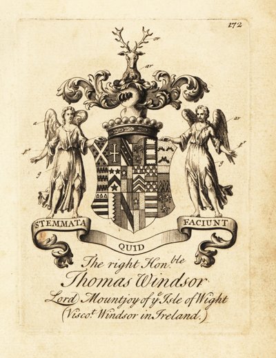 Våpenskjold til høyre ærede Thomas Windsor, Lord Mountjoy fra Isle of Wight av Andrew Johnston