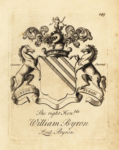 Våpenskjold til høyre ærede William Byron, Lord Byron, 4. baron Byron (1670-1736) av Andrew Johnston