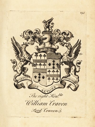 Våpenskjold til høyre ærede William Craven, Lord Craven, 3. baron Craven (1700-1739) av Andrew Johnston