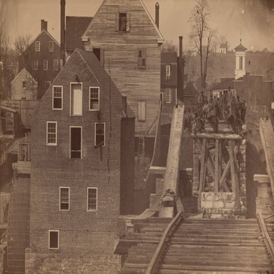 Enden av broen etter Burnsides angrep, Fredericksburg, Virginia av Andrew Joseph Russell