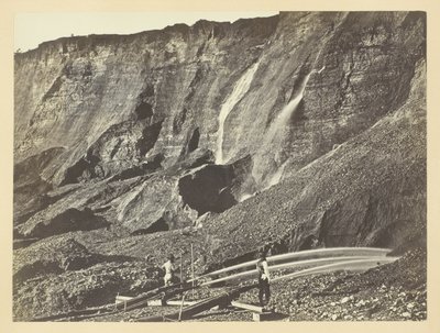 Hydraulisk gullgruvedrift, nær Dutch Flats, California, C.P.R.R. av Andrew Joseph Russell