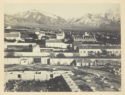 Salt Lake City, Camp Douglas og Wasatch Mountains i bakgrunnen av Andrew Joseph Russell