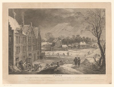 Utsikt over vinterlandsbyen L