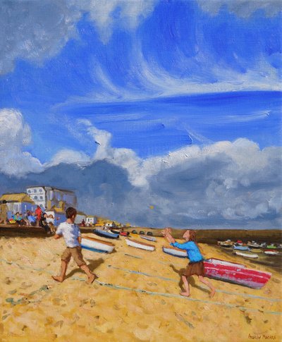 Catching the ball, St Ives, 2016, av Andrew Macara