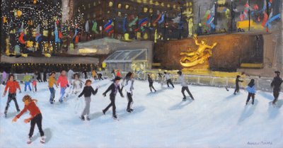 Kveld, Rockefeller Ice Rink, New York, av Andrew Macara