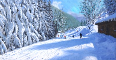 Gå tilbake til Morzine (olje på lerret) av Andrew Macara