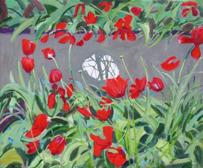 Tulipaner og refleksjon, 2017, av Andrew Macara